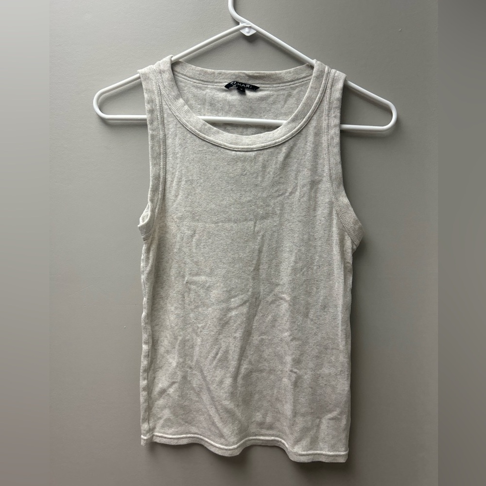 Tahari Women’s Cream Ribbed Tank Top - Picture 1 of 5